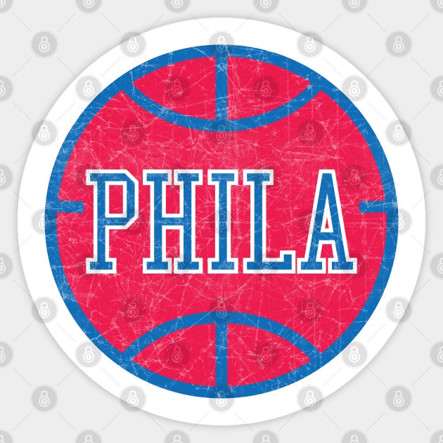 Philadelphia Vintage Basketball Sticker by WalkDesigns